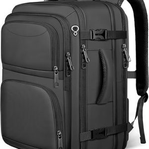 Travel Backpack, Expandable Carry on Backpack for Men, TSA 17.3 inch Laptop Bag Flight Approved, Lightweight Business Luggage Bag, Travel Gifts for Men Women, Black