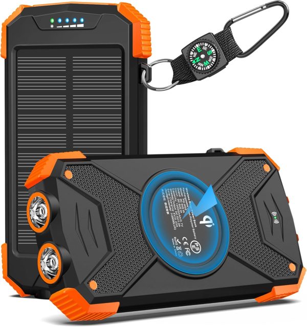 BLAVOR Solar Charger Power Bank 10,000mAh, Portable Wireless Charger, 20W Fast Charging External Battery Pack with USB C for Cell Phones, Solar Panel Charger with Dual Flashlight for Camping - Image 9